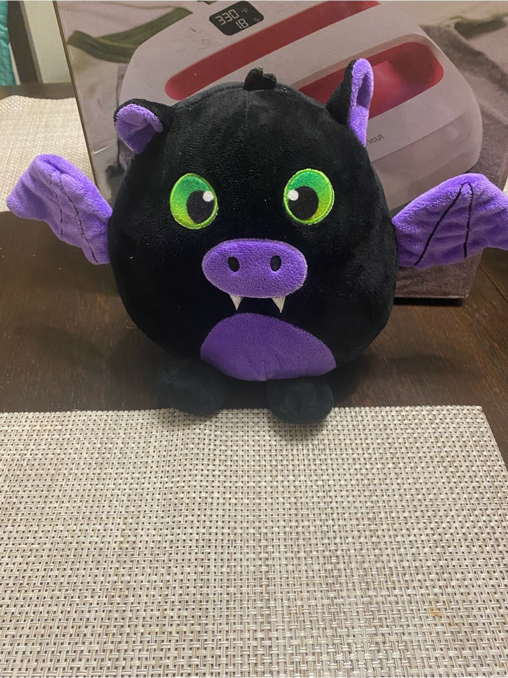 Plush Bat Stuffed Animal Toy - Black & Purple
